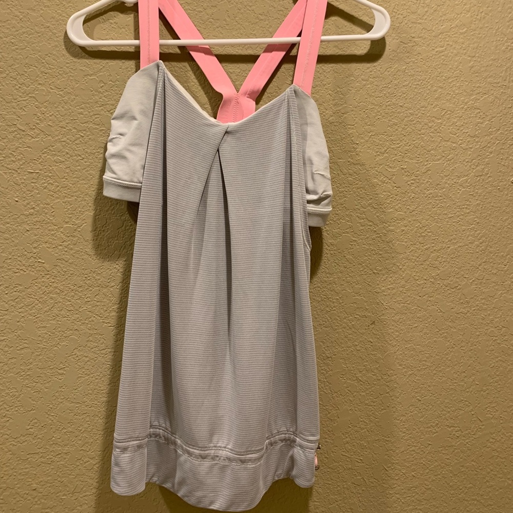 Light grey and pink active Lululemon tank